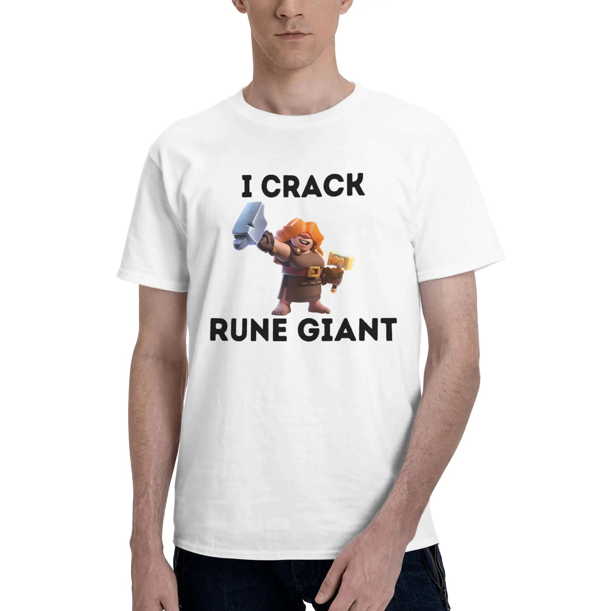 I Crack Rune Giant T Shirt Men Women's Pure Cotton Fun T-Shirt Clashes Royales Game Tee Shirt Short Sleeve Tops Gift Idea